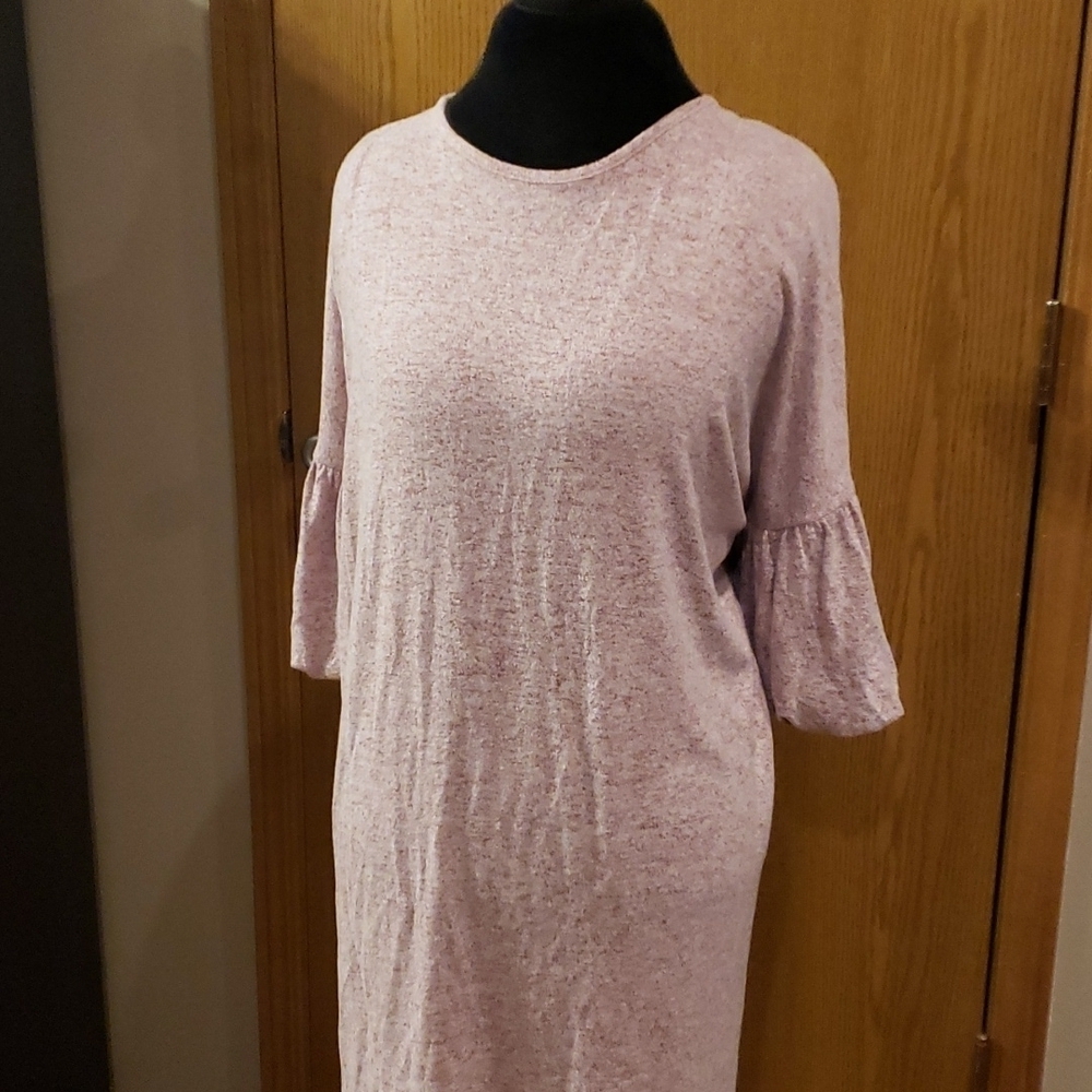 Lane Bryant pink space dye half sleeve comfy dress